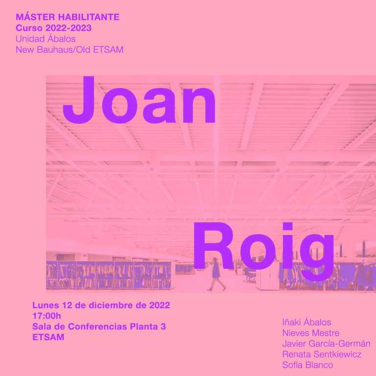 Joan Roig viatja a Madrid per a exposar la conferència: <em>Tipologia i Desenvolupament Industrial</em>, en el marc del Màster Habilitant de la ETSAM.