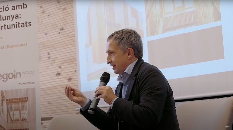 Enric Batlle, ponent del tancament de la jornada “La construcció en fusta a Catalunya: reptes i oportunitats”, organitzada per Egoin