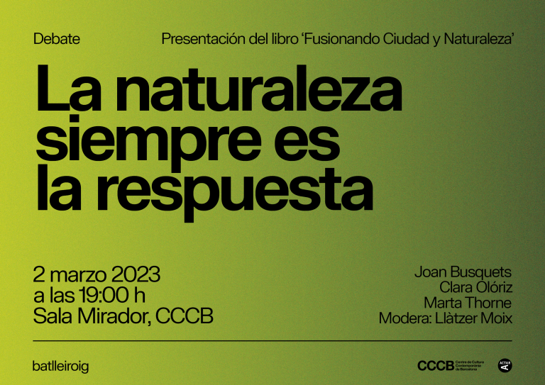 La natura és sempre la resposta, presentació del llibre ‘Fusionando ciudad y naturaleza’