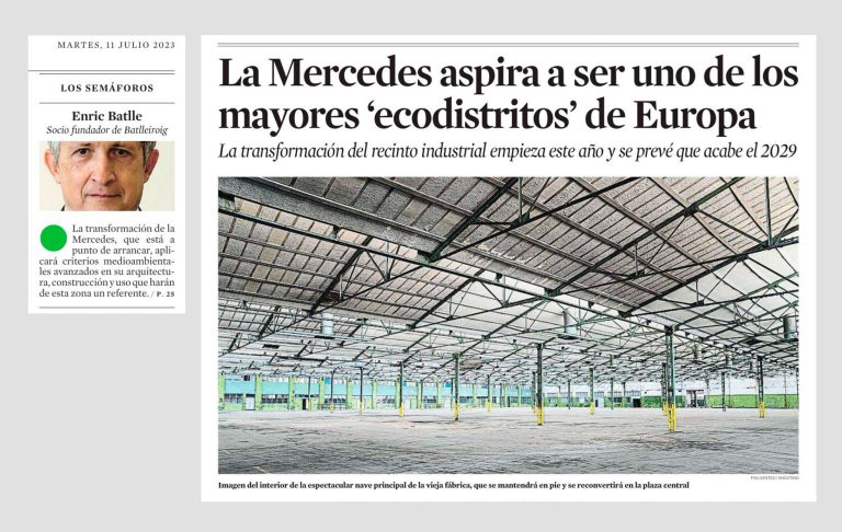 Enric Batlle rep el “semafor verd” de La Vanguardia pel projecte de l’Ecodistricte LaMercedes