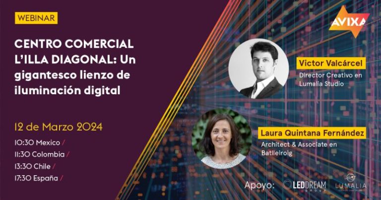No et perdis el webinar “Centre Comercial L’illa Diagonal: Un gegantíssim llenç digital d’il·luminació”.