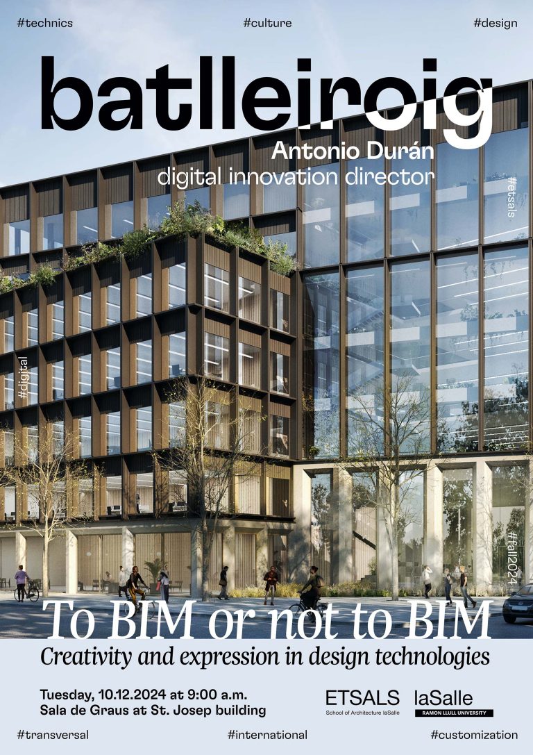 Toni Durán, director d’Innovació Digital de Batlleiroig, oferirà conferències sobre BIM i IA a La Salle