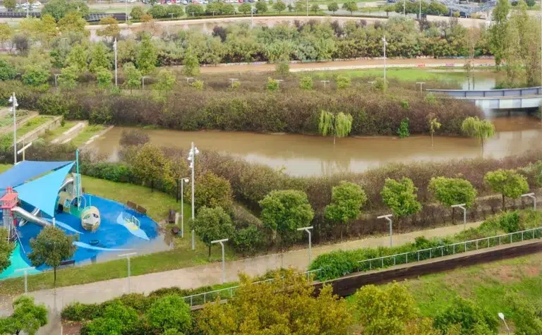 L’èxit del disseny del Parc de la Marina a Viladecans davant les fortes pluges a Catalunya