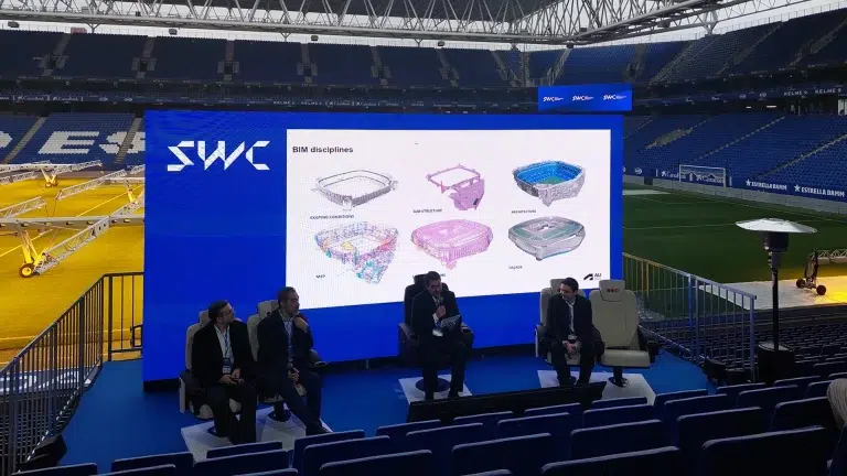 Toni Duran participa en una taula rodona sobre BIM, IA i tecnologies de disseny en el marc del Sports World Conference 2026